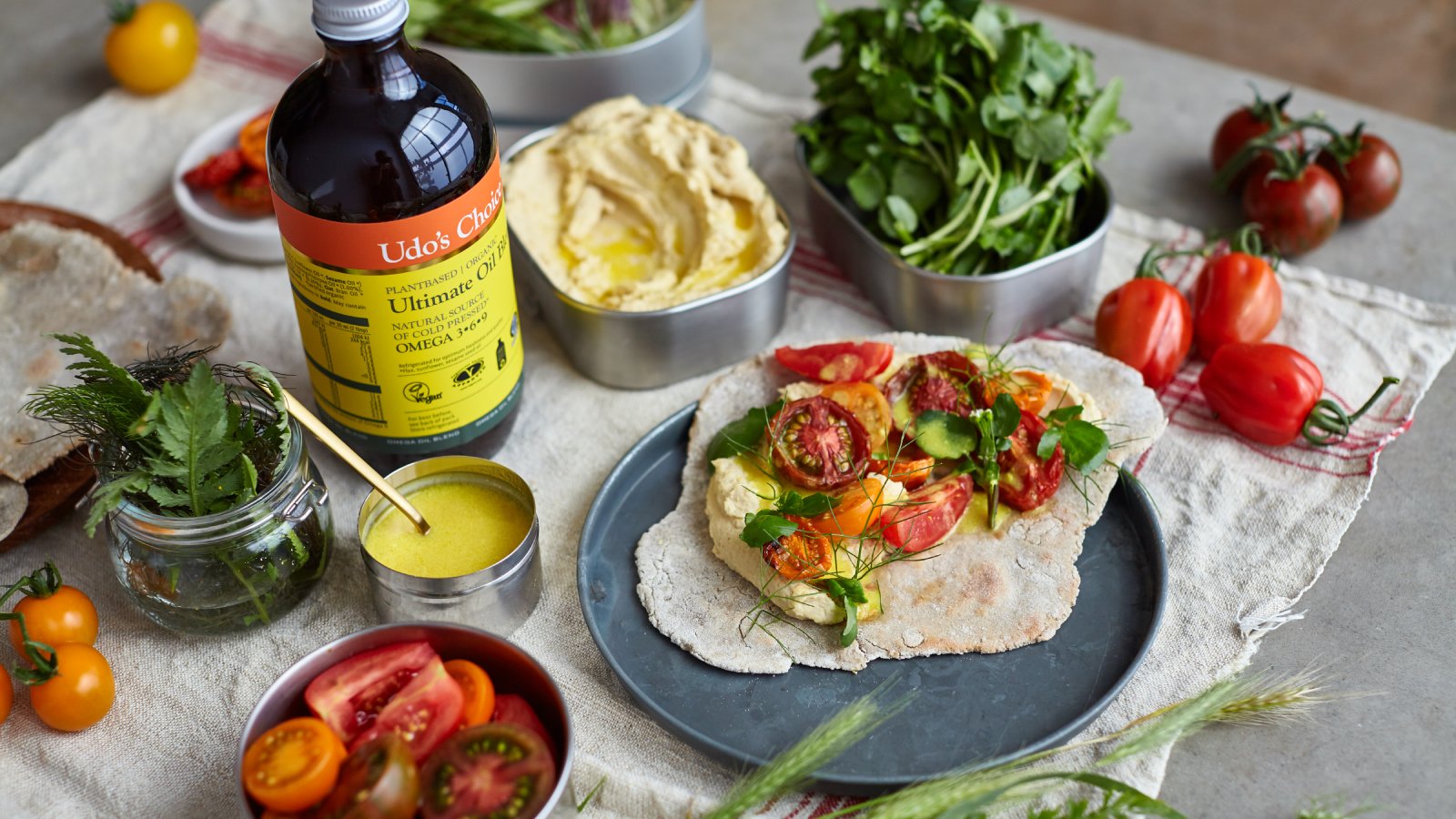 Buckwheat Flatbreads with Hummus Delight