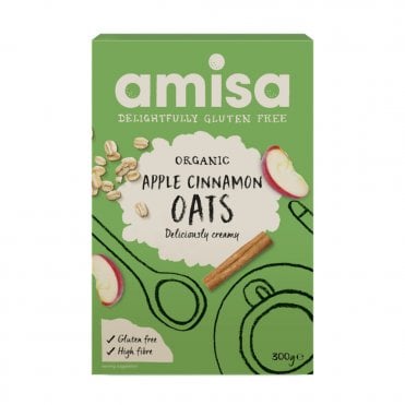 Amisa Organic Apple & Cinnamon Porridge Oats - 300g