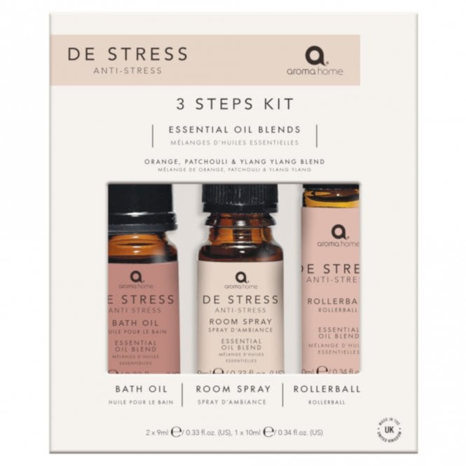 Aroma Home De-Stress 3 Steps Kit - 2 x 9ml, 1 x 10ml