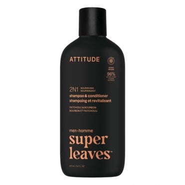 ATTITUDE Men's Patchouli & Bourbon Nourishing 2-in-1 Shampoo & Conditioner - 414ml