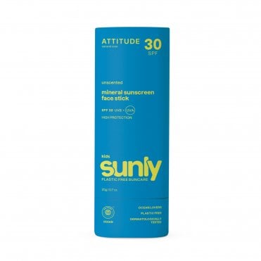 ATTITUDE Sunly Unscented Kids Mineral Sunscreen Face Stick SPF30 - 20g