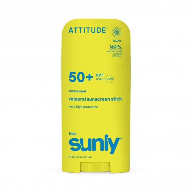 ATTITUDE Sunly Unscented Kids Mineral Sunscreen Stick SPF50+ - 60g