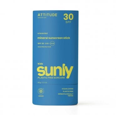 ATTITUDE Sunly Unscented Kids Sunscreen Stick SPF30 - 60g