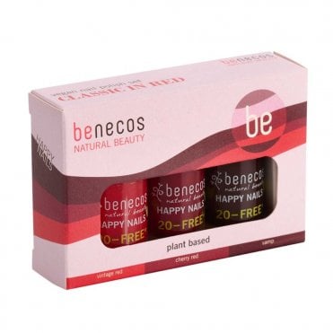 benecos Happy Nails Classic in Red Nail Gift Set - 3 x 5ml