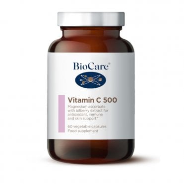 BioCare Vitamin C 500 - Magnesium Ascorbate & Bilberry - 60 Vegicaps