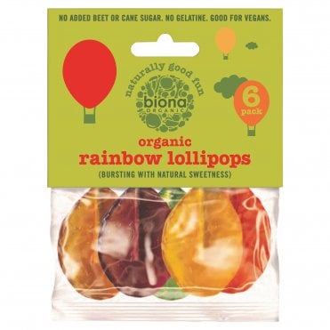 Biona Organic Rainbow Lollipops - 6 Pack - 50g