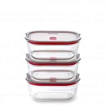 Black+Blum Stack + Nest Glass Food Box Set - 3 x Medium