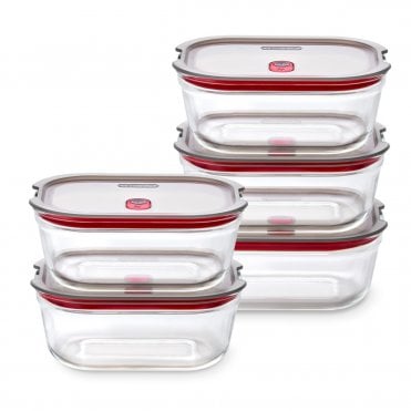 Black+Blum Stack + Nest Glass Food Box Set - 5 x Medium