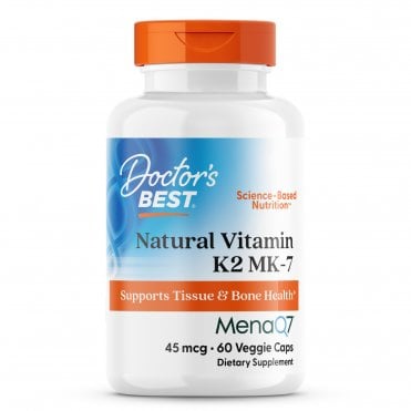 Doctors Best Natural Vitamin K2 MK-7 with MenaQ7 - 60 x 45mcg Vegicaps