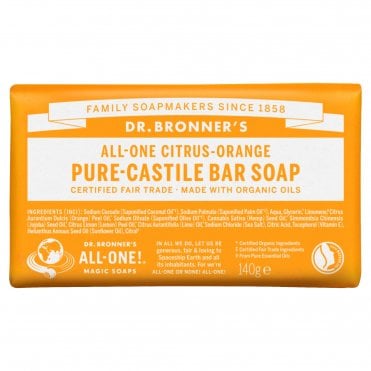 Dr Bronner's All-One Citrus Pure-Castile Bar Soap - 140g