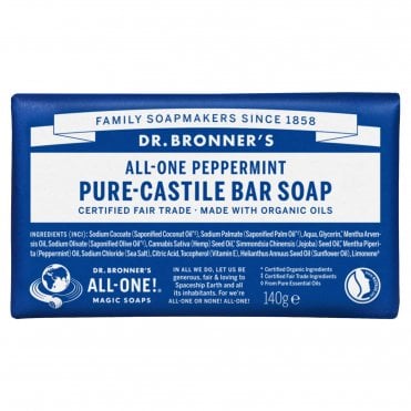 Dr Bronner's All-One Peppermint Pure-Castile Bar Soap - 140g