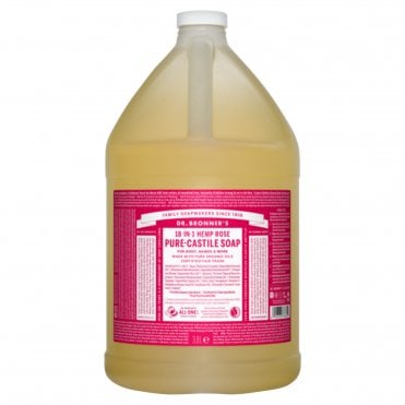 Dr Bronner's Organic 18-in-1 Rose Pure-Castile Liquid Soap Refill - 3.8 Litre
