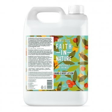 Faith in Nature Grapefruit & Orange Invigorating Hand & Body Lotion Refill - 5 Litre