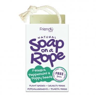 Friendly Soap Fresh Peppermint & Poppy Seed Soap on a Rope - 125g