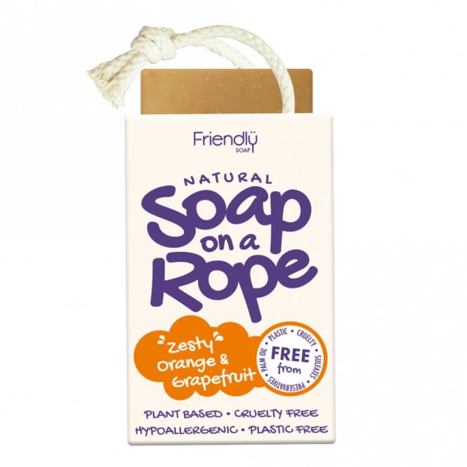 Friendly Soap Zesty Orange & Grapefruit Soap on a Rope - 125g