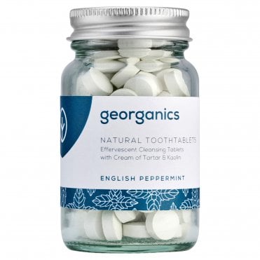 Georganics Natural English Peppermint Flavour Toothpaste Tablets - 120 Tablets