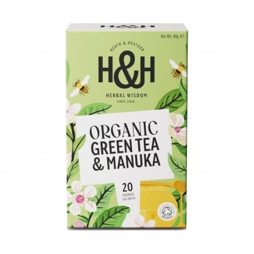 Heath & Heather Organic Green Tea & Manuka - 20 Teabags