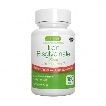 Igennus Iron Bisglycinate with Vitamin C - 180 Tablets
