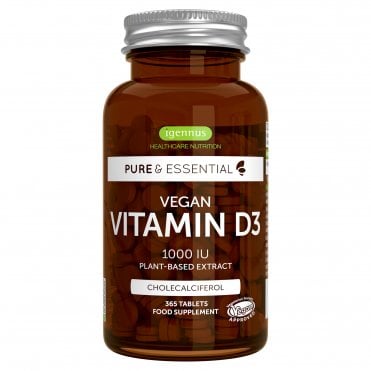 Igennus Pure & Essential Vegan Vitamin D3 1000 IU - 365 Tablets