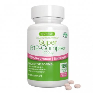 Igennus Super B12 Complex - 180 x 1000mcg Tablets