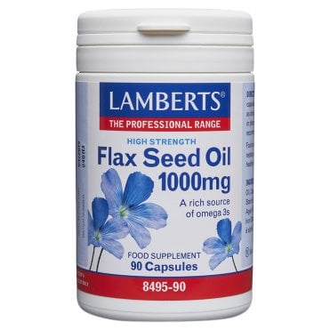 LAMBERTS Flax Seed Oil - 90 x 1000mg Capsules