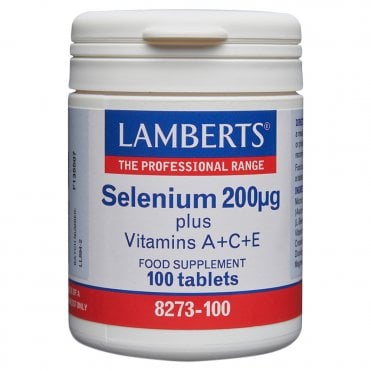 LAMBERTS Selenium 200µg plus Vitamins A+C+E - 100 Tablets