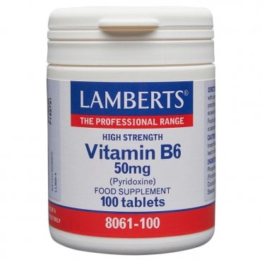 LAMBERTS Vitamin B6 (Pyridoxine) - 100 x 50mg Tablets