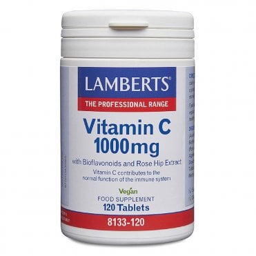 LAMBERTS Vitamin C 1000mg (Bioflavonoids and Rose Hips) - 120 Tablets
