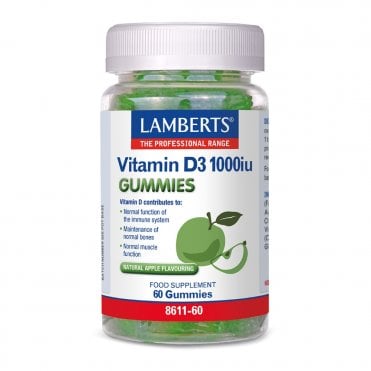 LAMBERTS Vitamin D3 1000IU - 60 Gummies