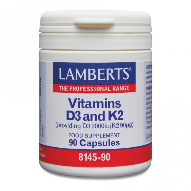 LAMBERTS Vitamins D3 2000 IU and K2 90µg - 90 Capsules