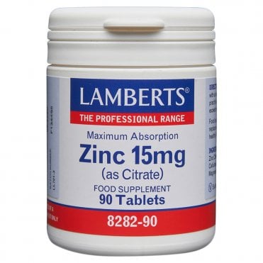LAMBERTS Zinc (as Citrate) - 90 x 15mg Tablets