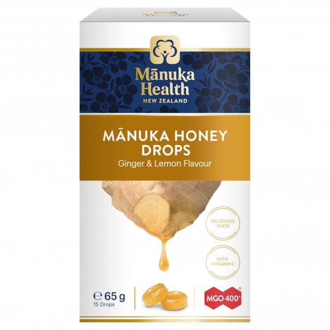 Manuka Health MGO 400+ Manuka Honey Drops Ginger & Lemon - 15 Drops