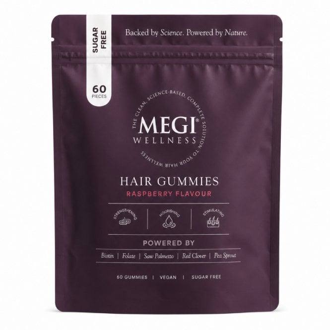 Megi Wellness Raspberry Hair Gummies - 60 Gummies