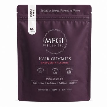 Megi Wellness Raspberry Hair Gummies - 60 Gummies