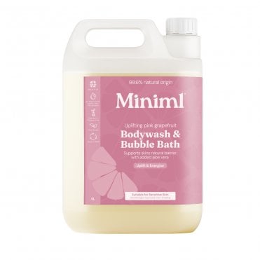 Miniml Uplifting Pink Grapefruit Bodywash & Bubble Bath - 5 Litre