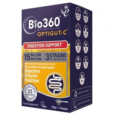 Natures Aid Bio360 OptiGUT-C for Digestion Support - 120g Powder