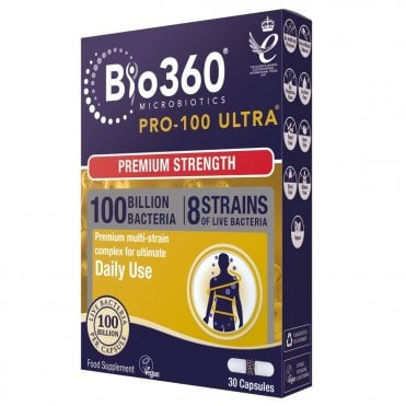 Natures Aid Bio360 Pro-100 Ultra - Ultimate Daily Support - 30 Capsules