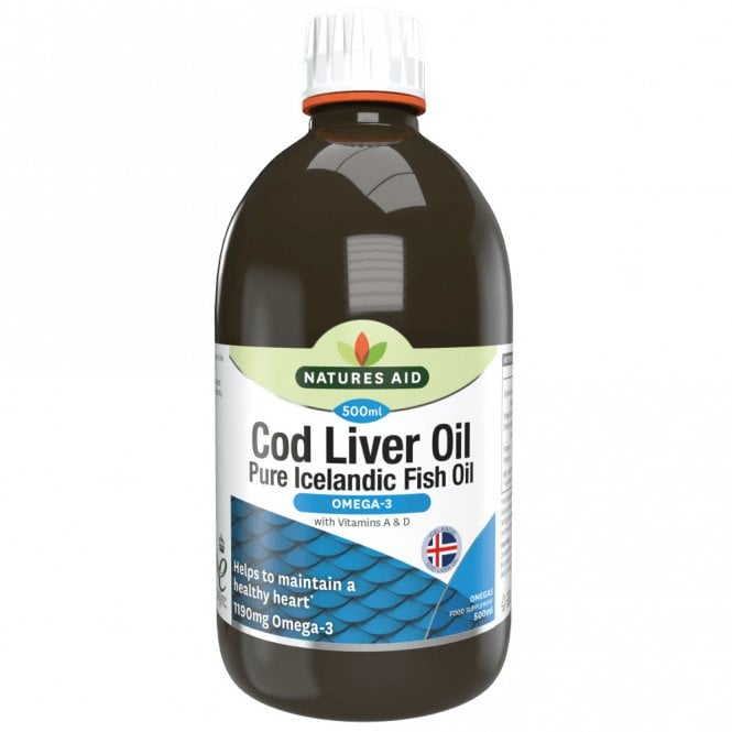 Natures Aid Cod Liver Oil Pure Icelandic Fish Oil - 500ml