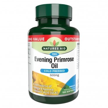 Natures Aid Cold-Pressed Evening Primrose Oil - 120 x 500mg Softgels