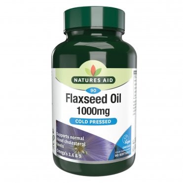 Natures Aid Cold Pressed Flaxseed Oil - 90 x 1000mg Capsules