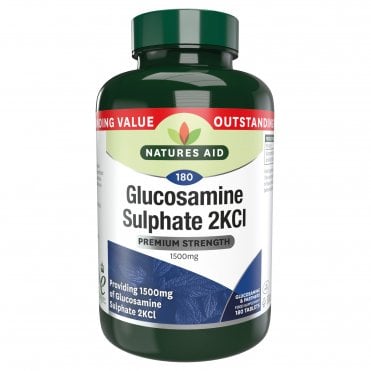 Natures Aid Glucosamine Sulphate 2KCI - 180 x 1500mg Tablets
