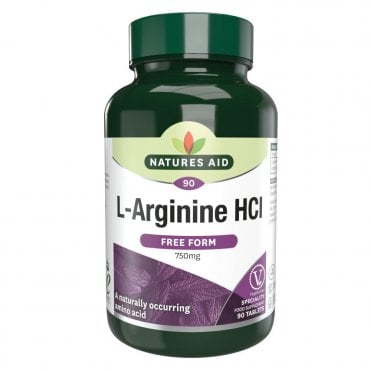 Natures Aid L-Arginine HCl - 90 x 750mg Tablets