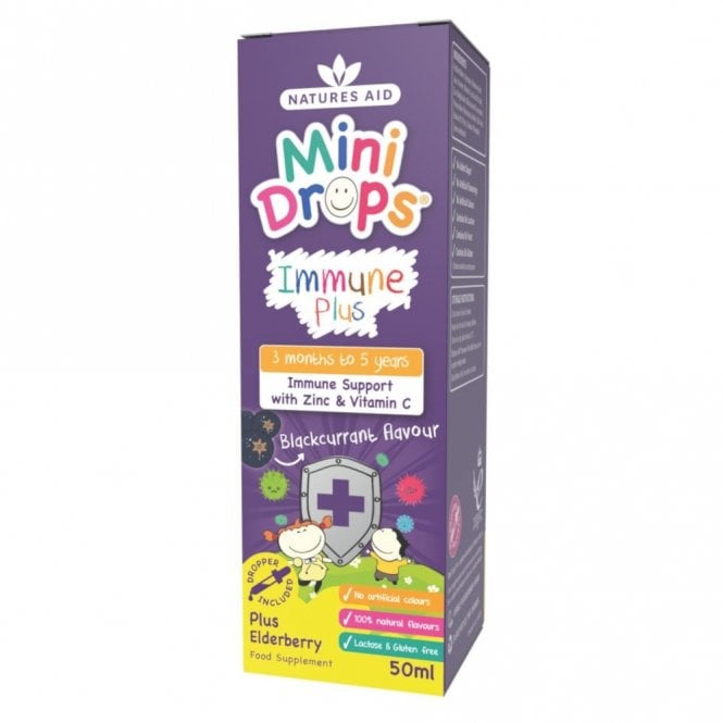 Natures Aid Mini Drops Blackcurrant Immune Plus - 50ml