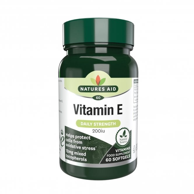 Natures Aid Natural Source Vitamin E 200 IU - 60 x 134mg Softgels
