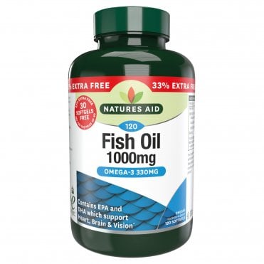 Natures Aid Omega-3 Fish Oil 1000mg - 120 Softgels