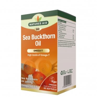 Natures Aid Sea Buckthorn Oil - 60 Vegetarian Softgels