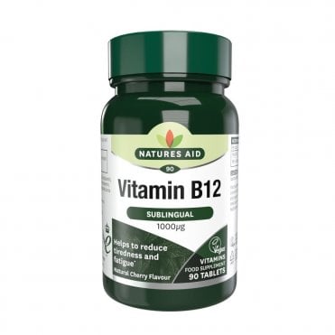 Natures Aid Sublingual Vitamin B12 - 90 x 1000mcg Tablets