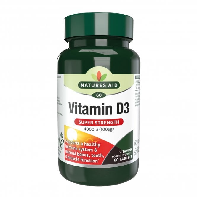 Natures Aid Super Strength Vitamin D3 4000 IU - 60 Tablets