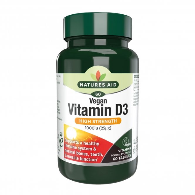 Natures Aid Vegan Vitamin D3 - 60 x 1000 IU Tablets