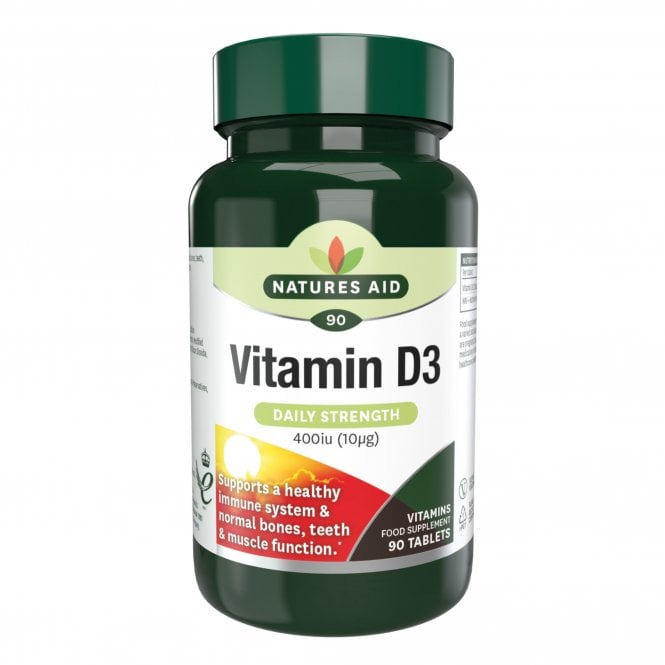 Natures Aid Vitamin D3 400 IU - 90 x 10mcg Tablets
